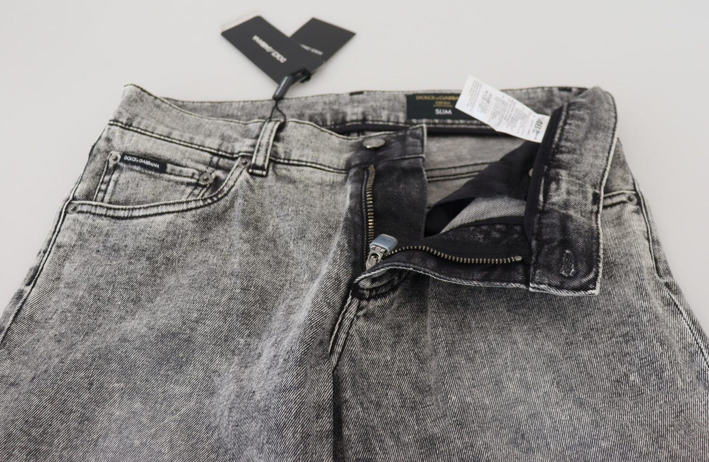 Dolce &amp; Gabbana Chic Slim Fit Denim gris