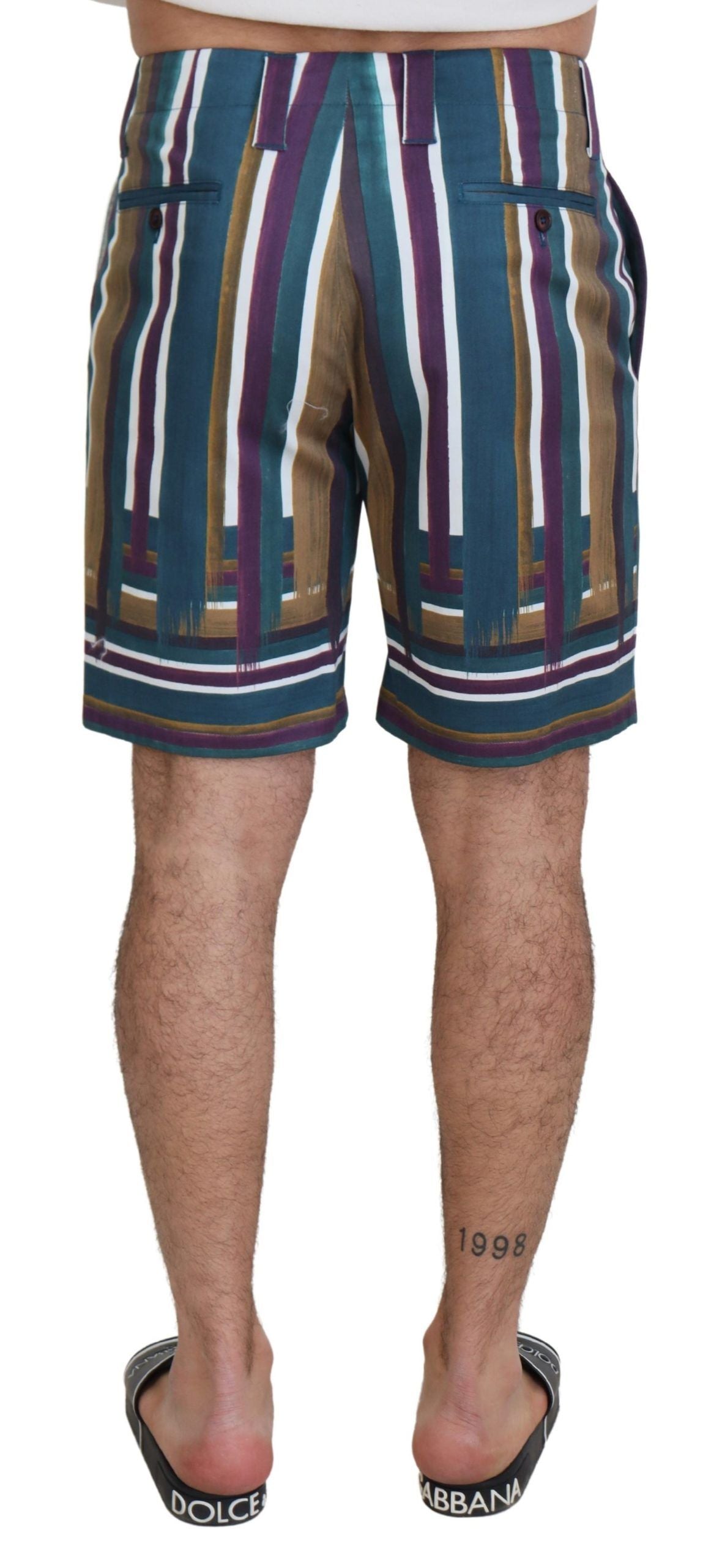 Pantalones cortos chinos multicolores elegantes de Dolce &amp; Gabbana - Corte regular