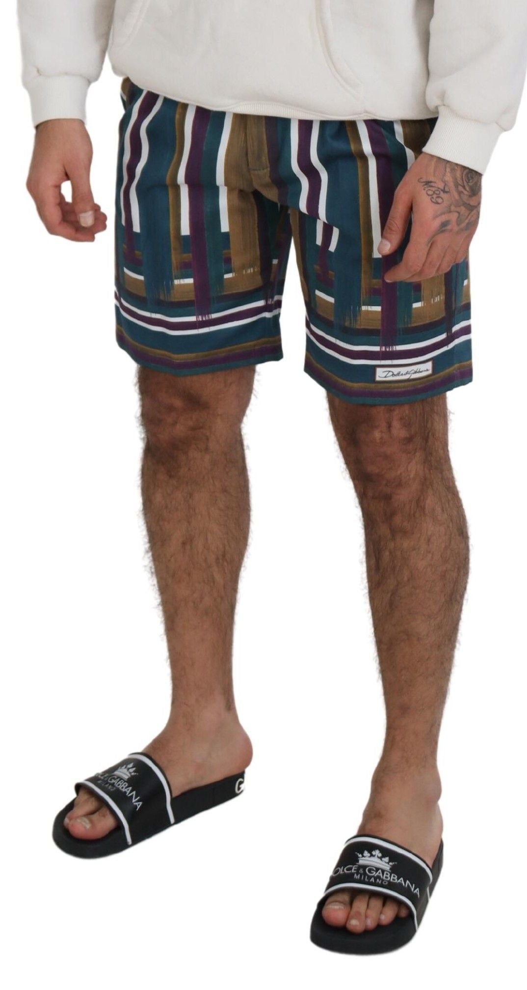Pantalones cortos chinos multicolores elegantes de Dolce &amp; Gabbana - Corte regular