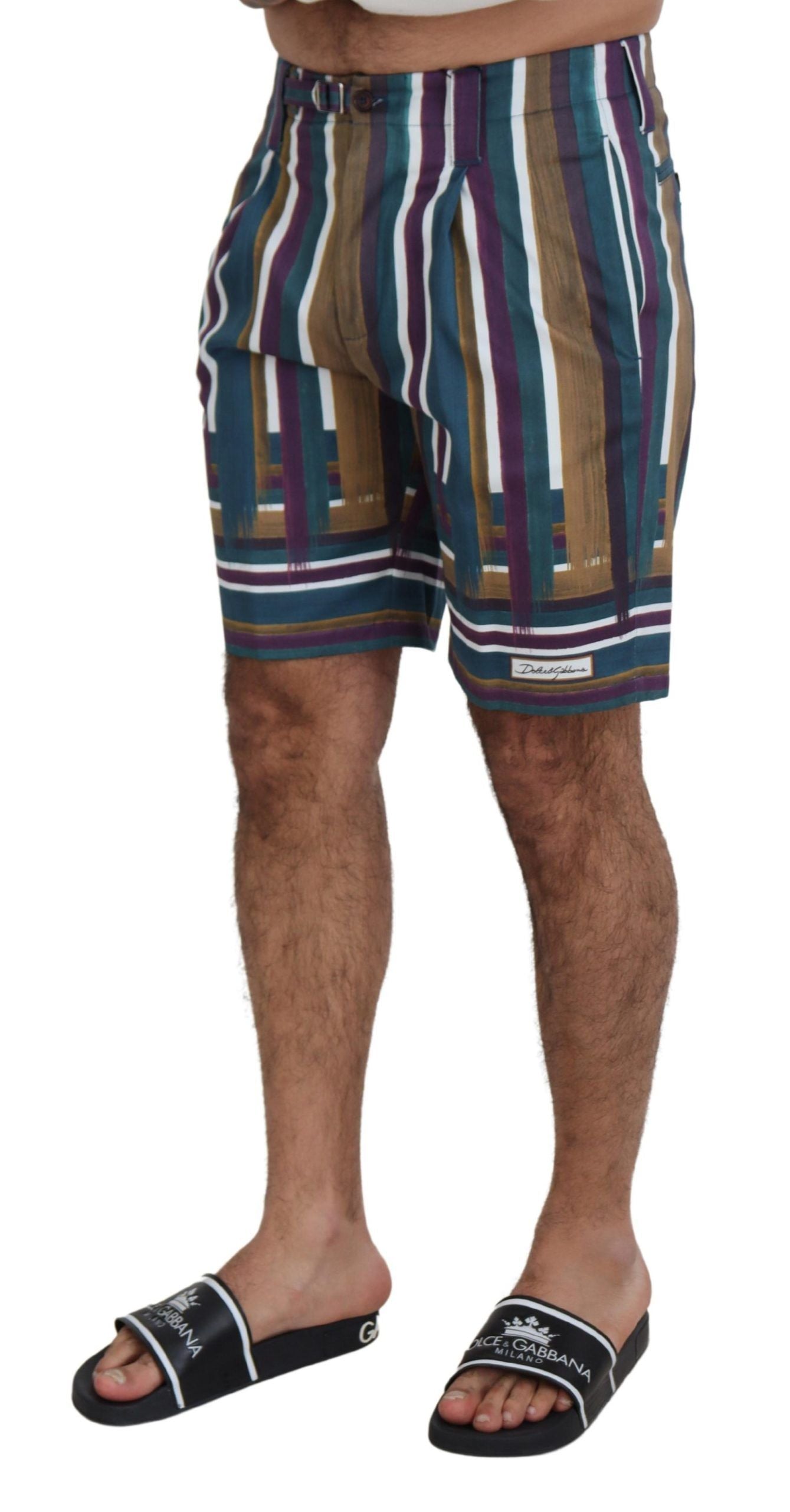 Pantalones cortos chinos multicolores elegantes de Dolce &amp; Gabbana - Corte regular