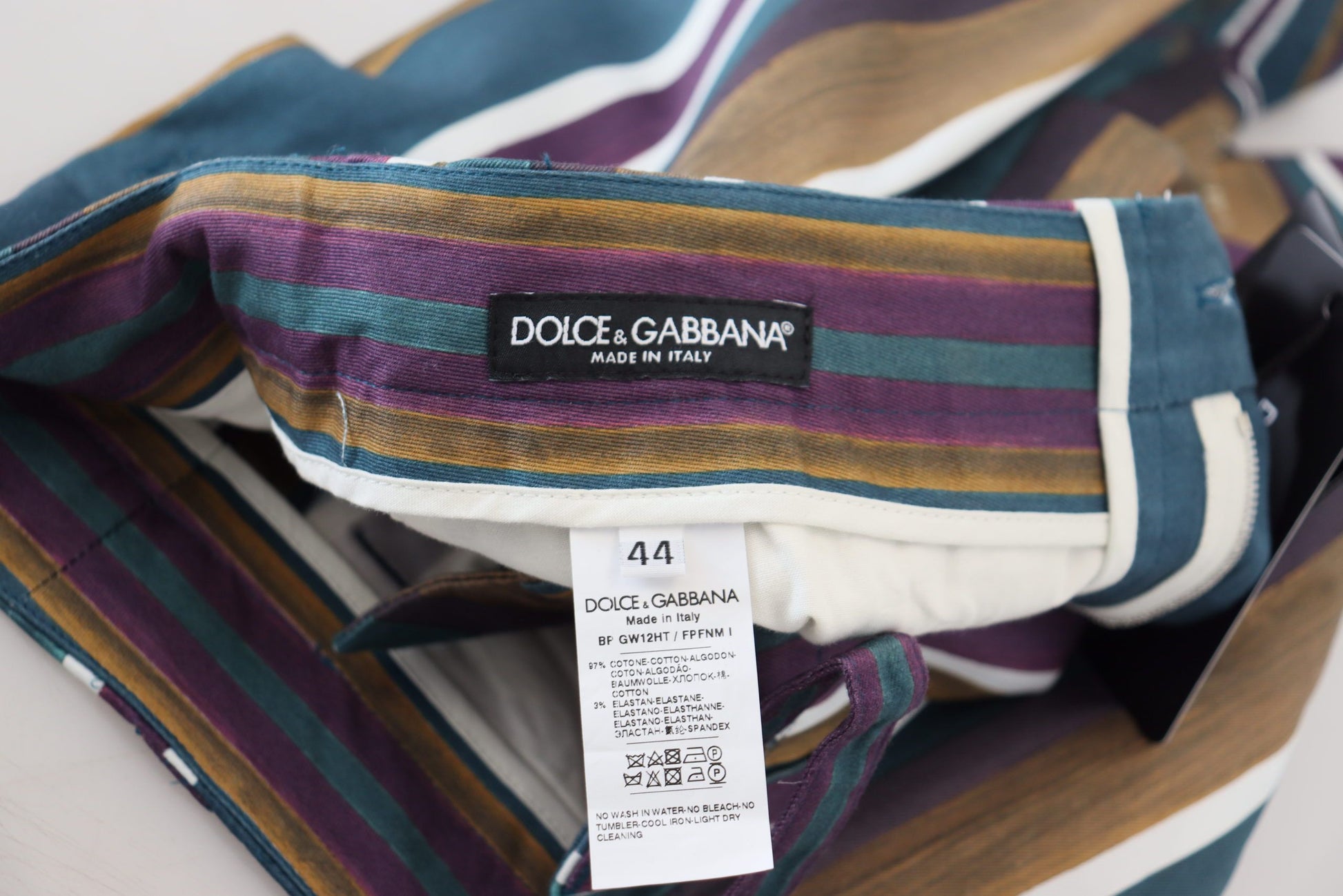 Pantalones cortos chinos multicolores elegantes de Dolce &amp; Gabbana - Corte regular