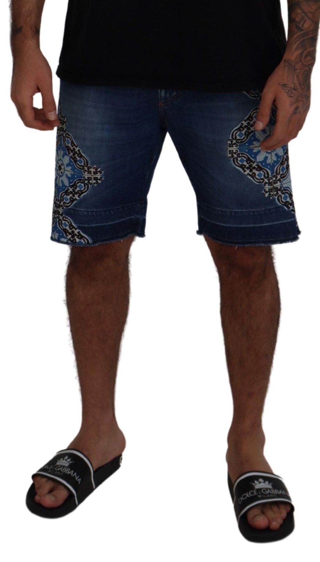 Pantalones cortos de mezclilla ajustados y elegantes de Dolce &amp; Gabbana