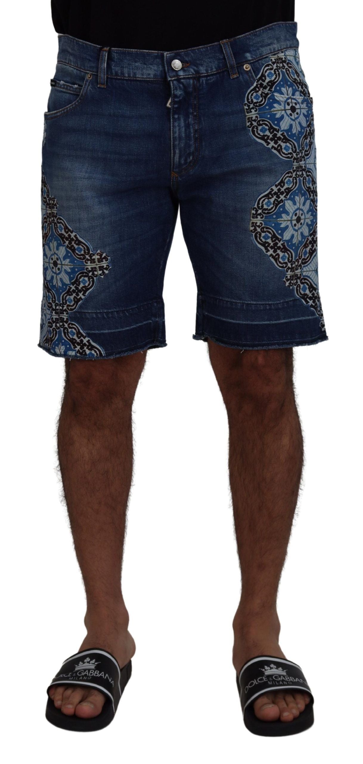 Pantalones cortos de mezclilla ajustados y elegantes de Dolce &amp; Gabbana