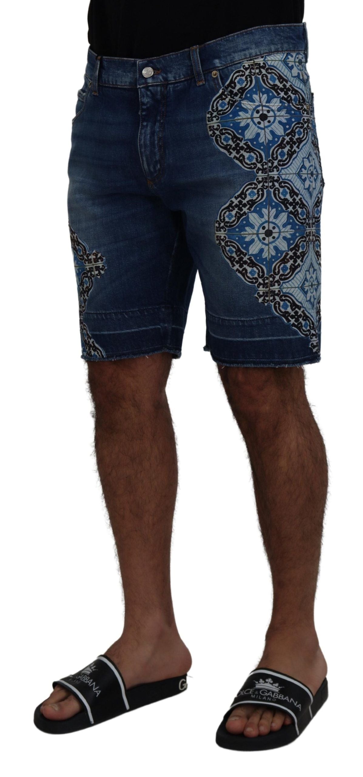 Pantalones cortos de mezclilla ajustados y elegantes de Dolce &amp; Gabbana