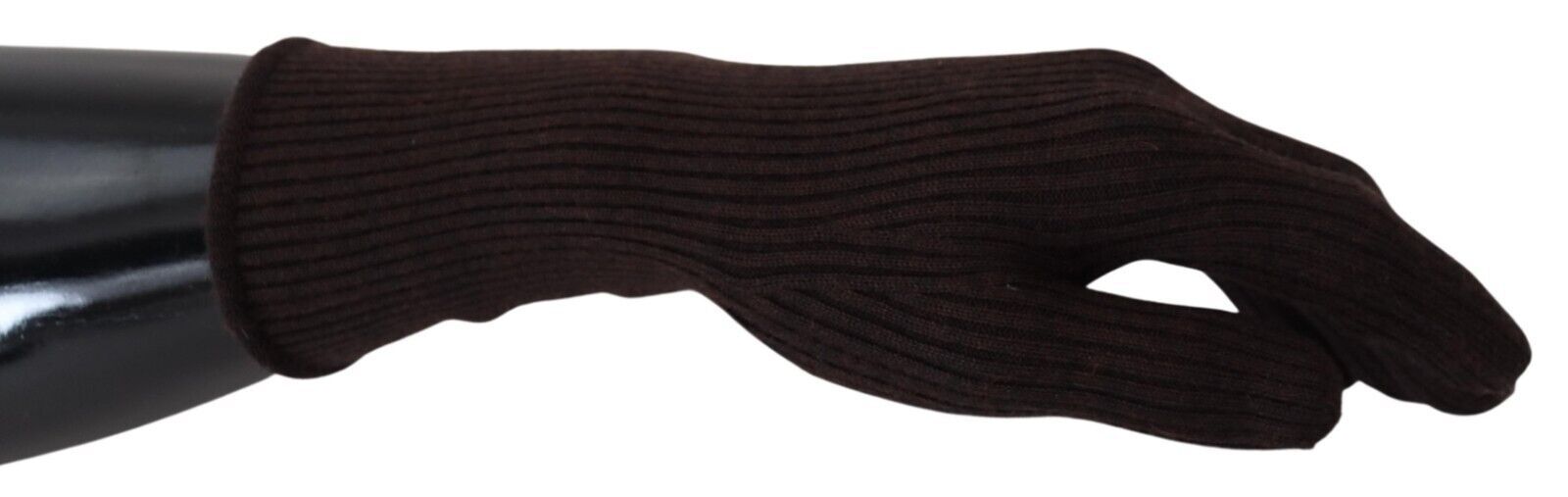 Elegant Silk Cashmere Brown Gloves