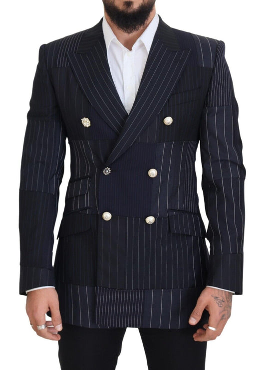 Blazer cruzado ajustado y elegante en azul marino de Dolce &amp; Gabbana
