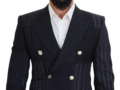 Blazer cruzado ajustado y elegante en azul marino de Dolce &amp; Gabbana