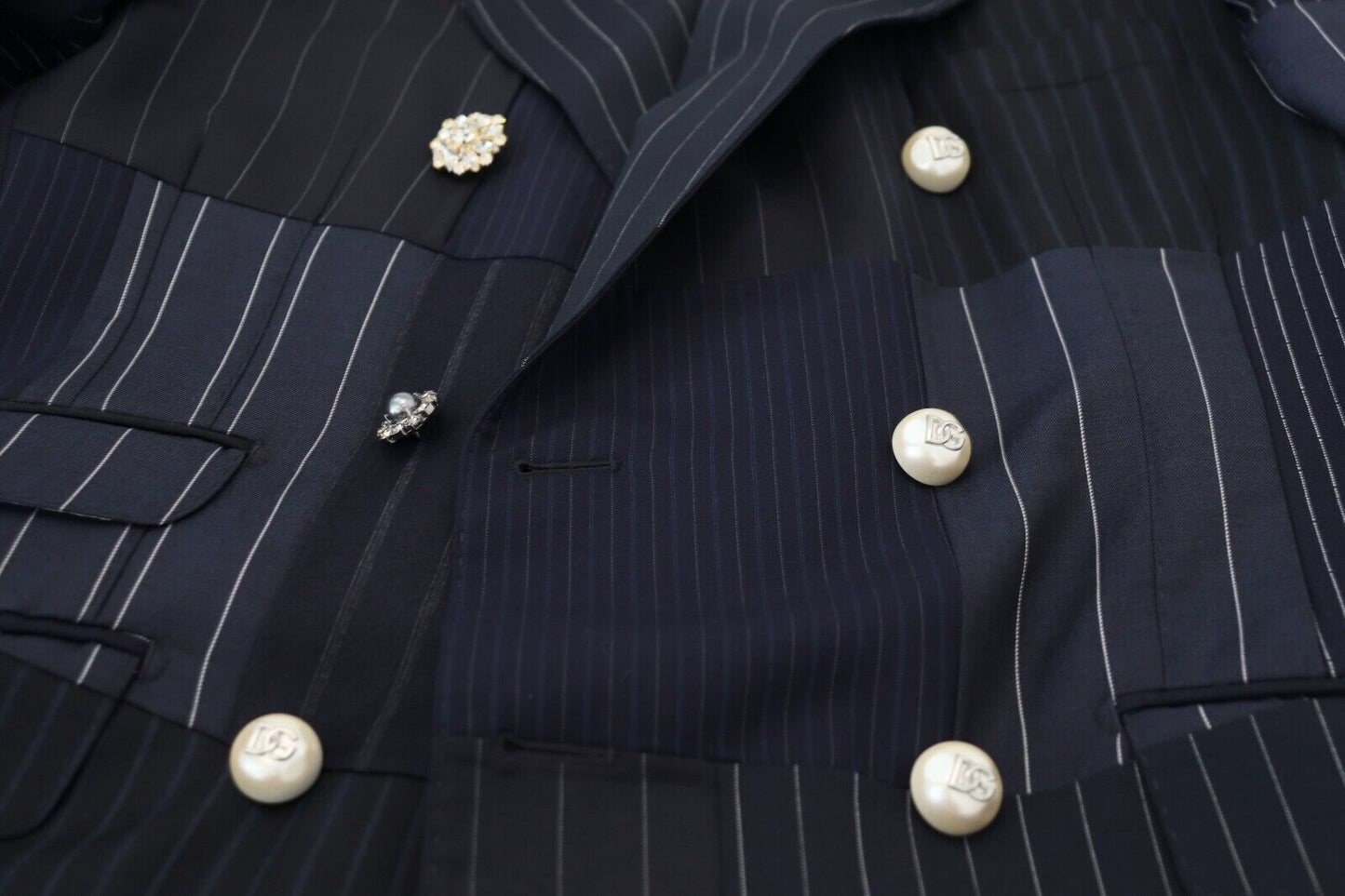Blazer cruzado ajustado y elegante en azul marino de Dolce &amp; Gabbana