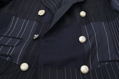 Blazer cruzado ajustado y elegante en azul marino de Dolce &amp; Gabbana