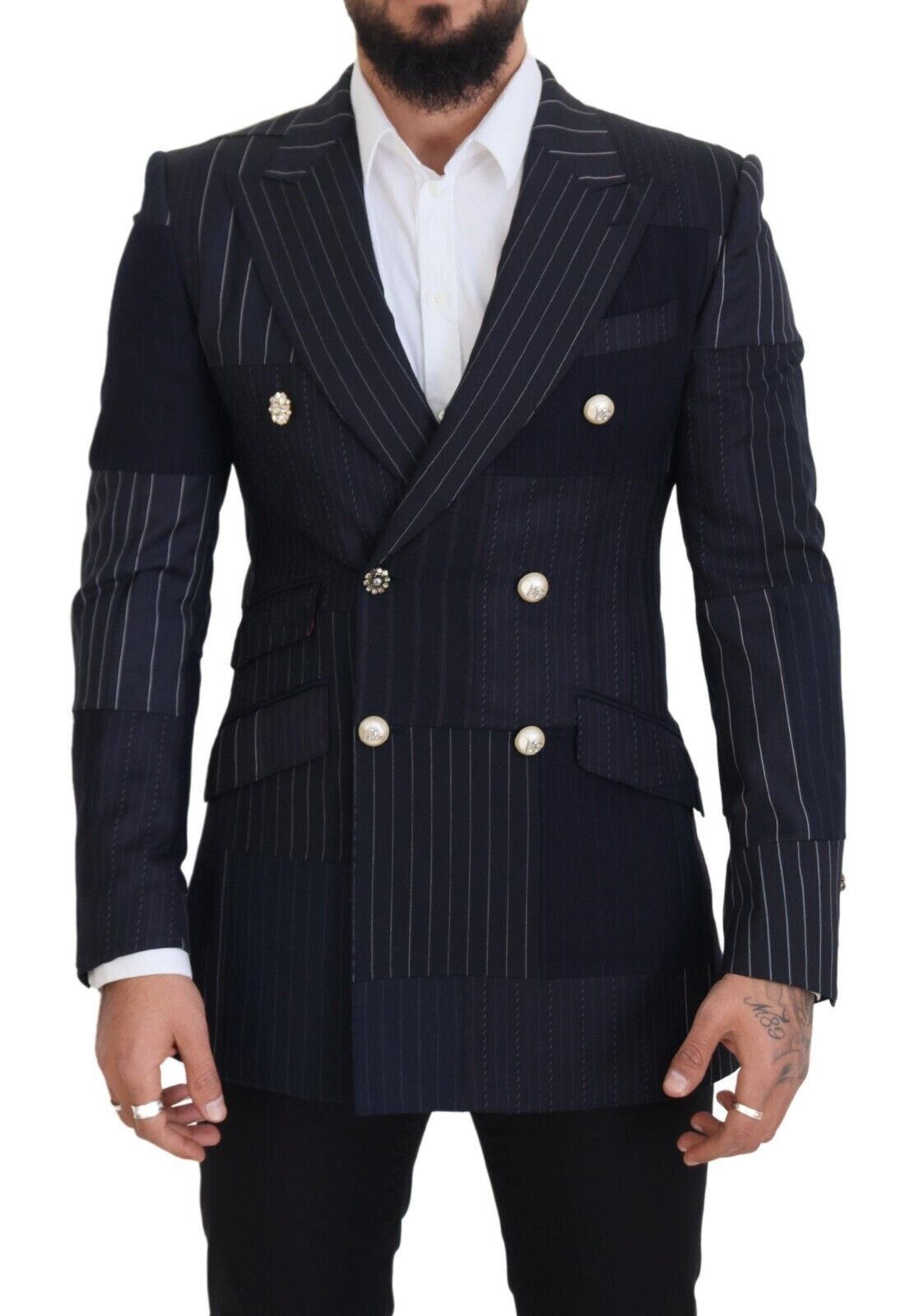 Blazer cruzado azul marino de corte entallado de Dolce &amp; Gabbana