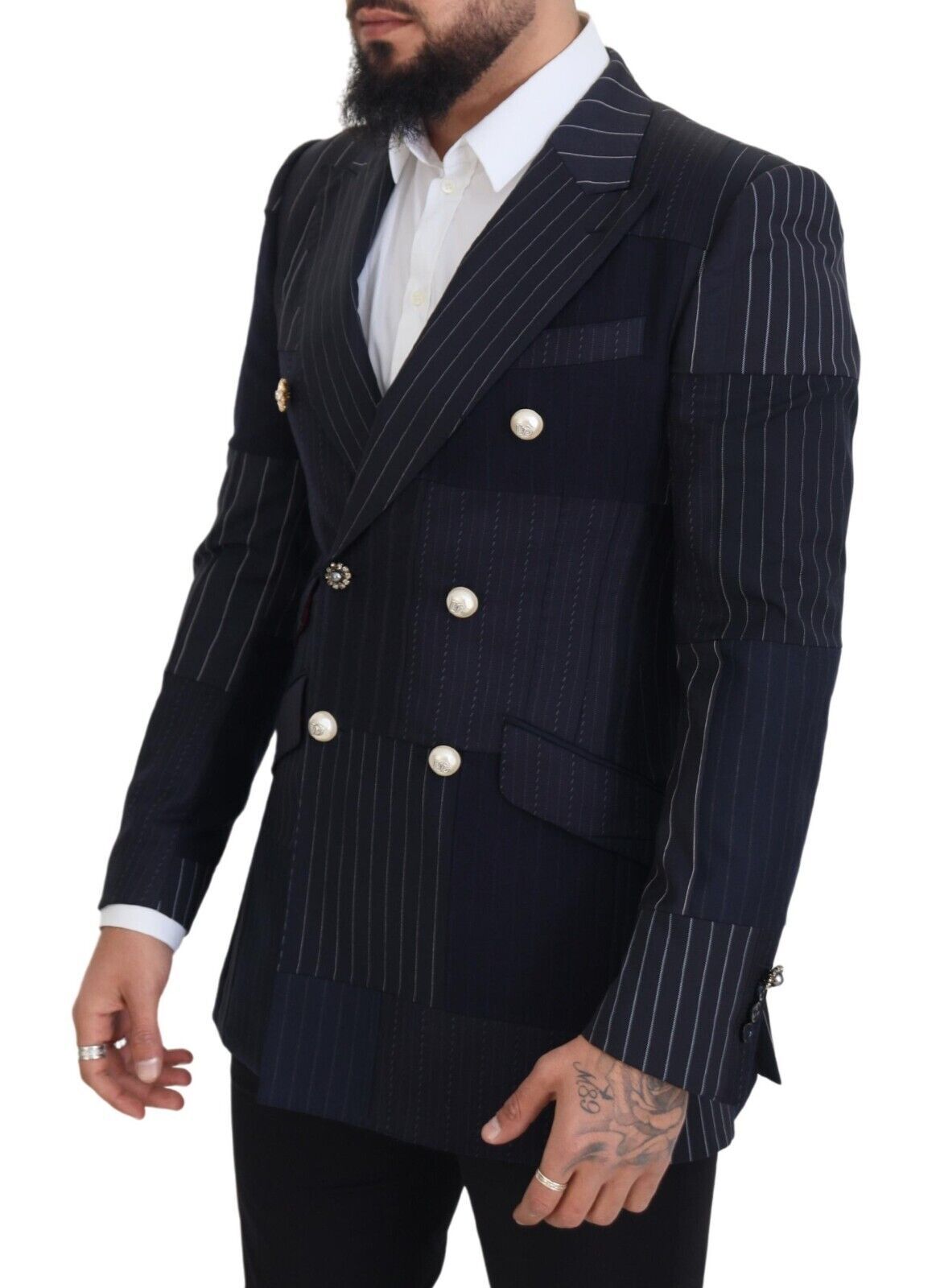 Blazer cruzado azul marino de corte entallado de Dolce &amp; Gabbana