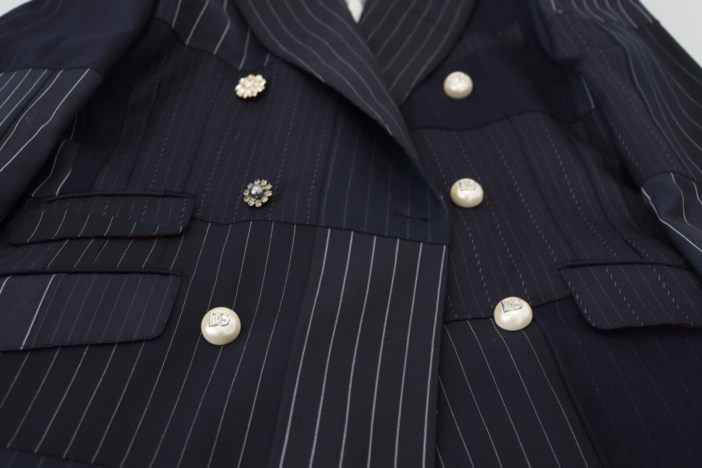 Blazer cruzado azul marino de corte entallado de Dolce &amp; Gabbana