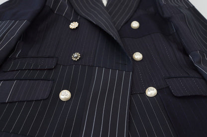 Blazer cruzado azul marino de corte entallado de Dolce &amp; Gabbana