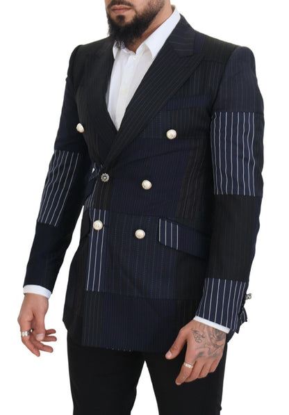 Blazer de lana cruzado elegante en azul marino de Dolce &amp; Gabbana