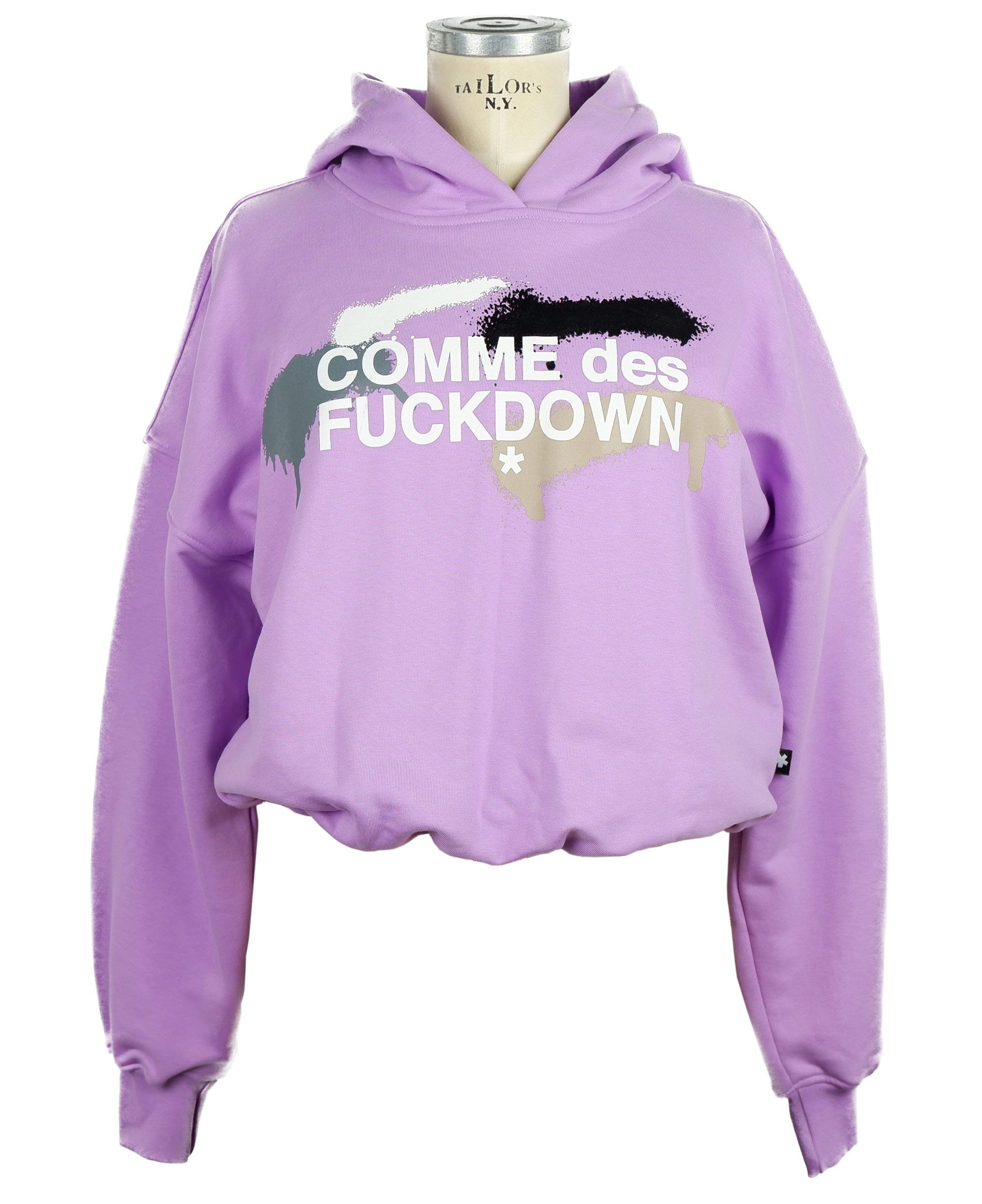 Sudadera con capucha elegante morada con estampado de logotipo de Comme Des Fuckdown