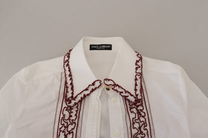 Polo elegante de algodón blanco de Dolce &amp; Gabbana