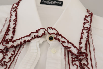 Polo elegante de algodón blanco de Dolce &amp; Gabbana