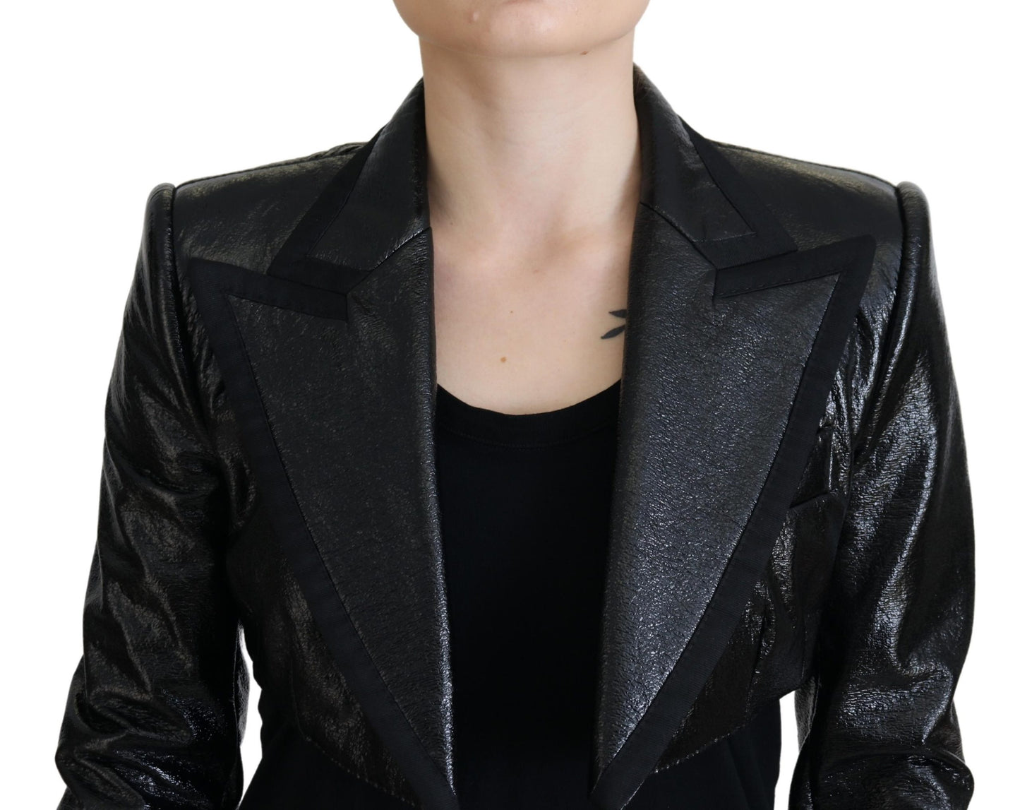 Chaqueta corta elegante negra de diseñador de Dolce &amp; Gabbana