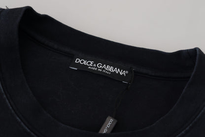 Camiseta elegante de algodón con cuello redondo y estampado de Dolce &amp; Gabbana