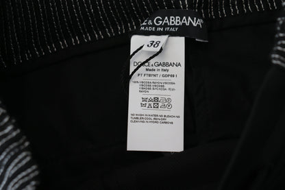 Pantalones elegantes de algodón negros de Dolce &amp; Gabbana