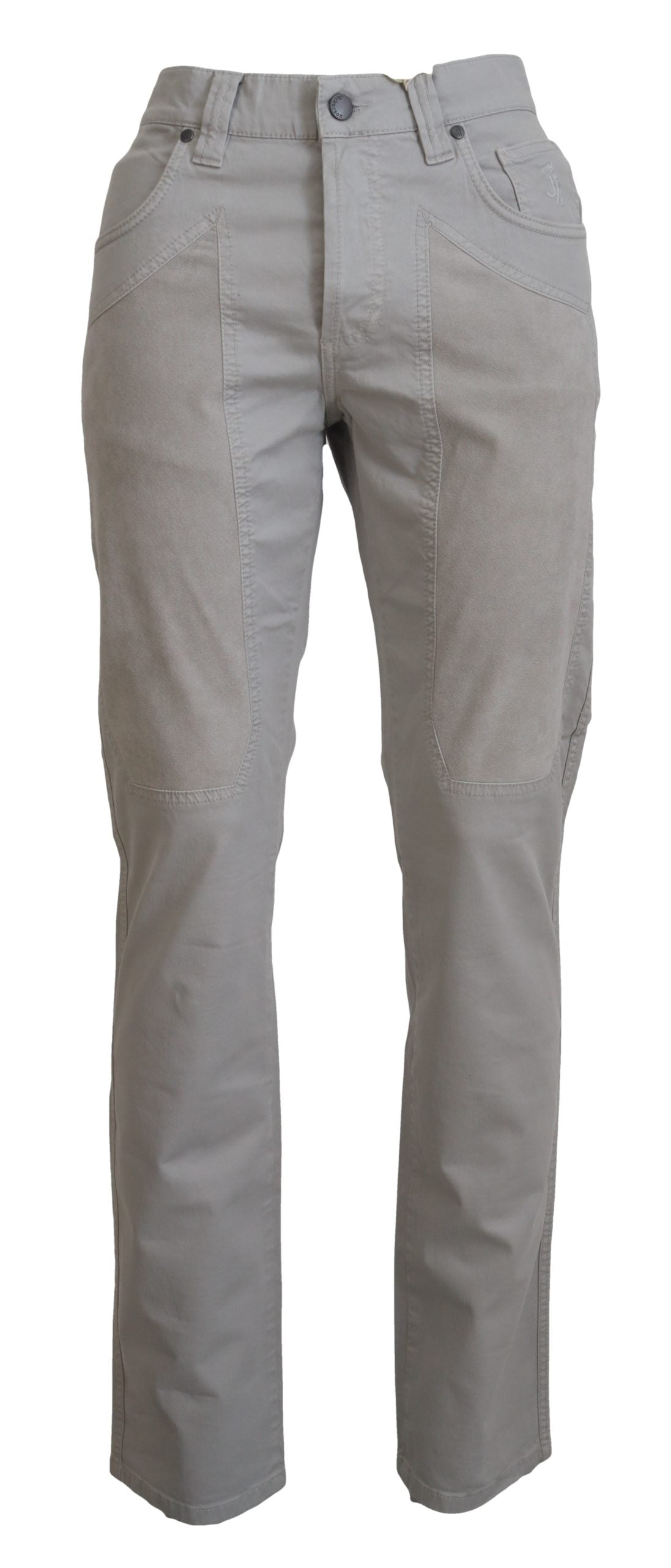 Pantalones elegantes de mezcla de algodón gris Jeckerson