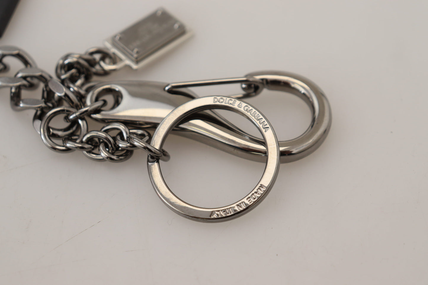 Elegant Silver and Black Designer Keychain