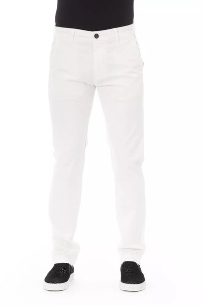 Baldinini Trend White Cotton Men Chino Trouser