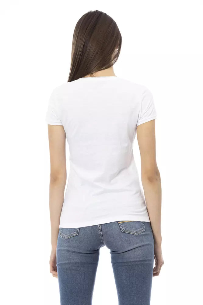 Top de algodón blanco para mujer Trussardi Action