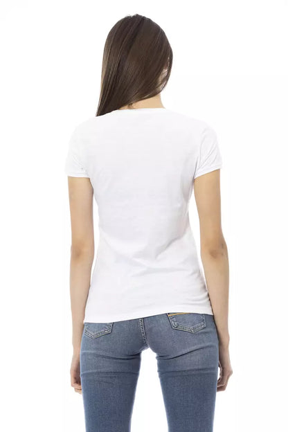 Top de algodón blanco para mujer Trussardi Action