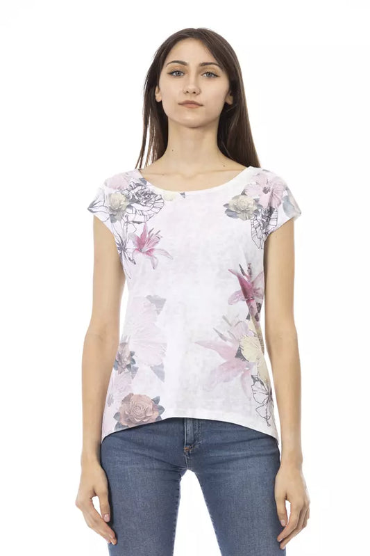 Top de algodón blanco para mujer Trussardi Action