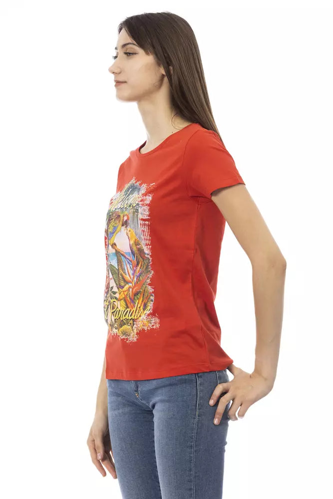 Top de algodón rojo para mujer Trussardi Action