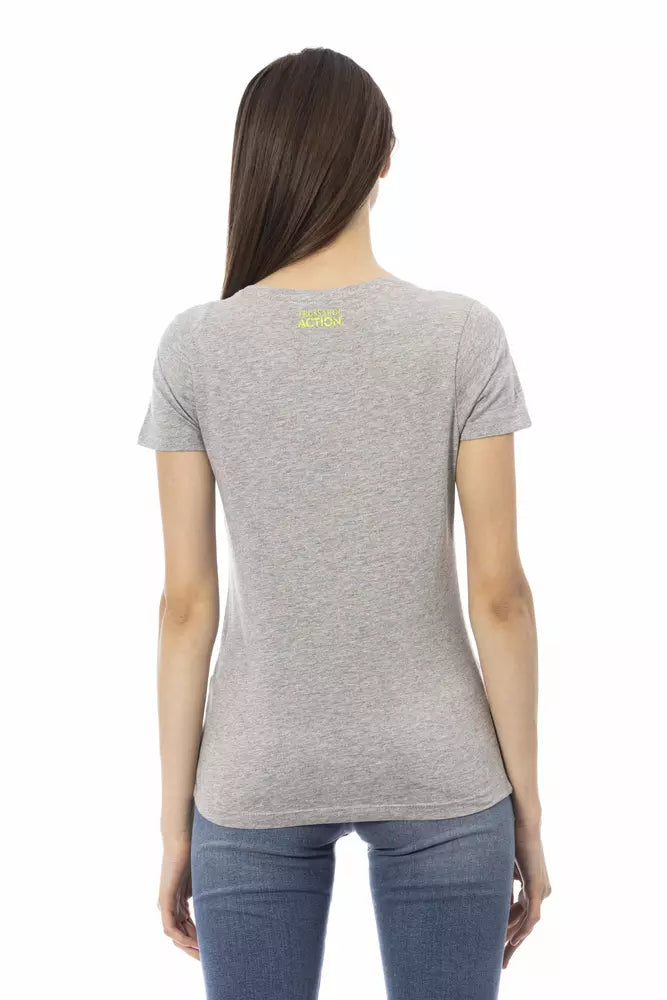 Top de algodón gris para mujer Trussardi Action