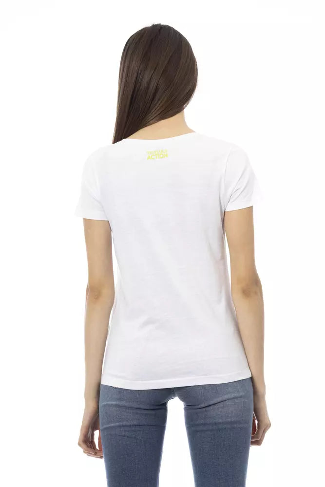 Top de algodón blanco para mujer Trussardi Action