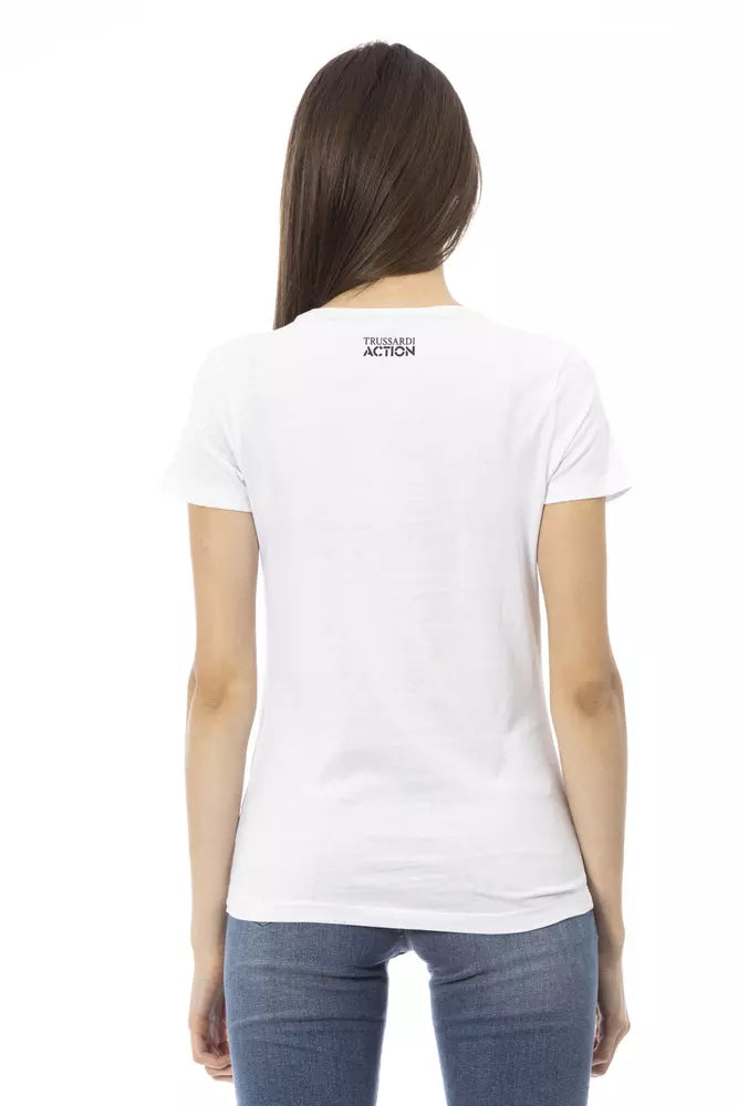 Top de algodón blanco para mujer Trussardi Action