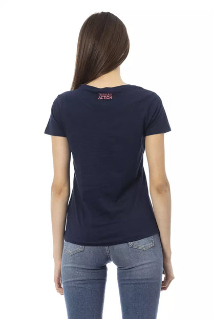 Top de algodón azul para mujer Trussardi Action