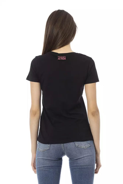 Top de algodón negro para mujer Trussardi Action