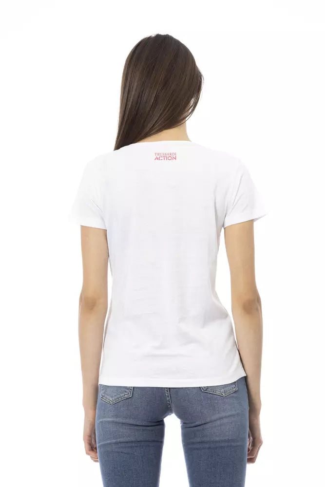 Top de algodón blanco para mujer Trussardi Action