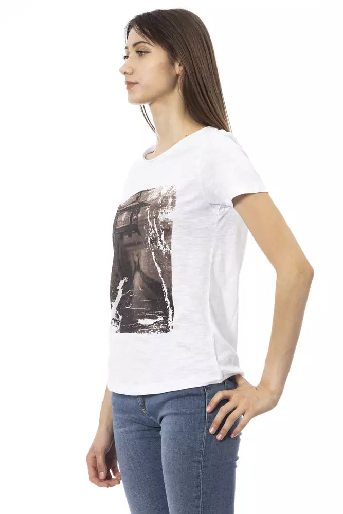 Top de algodón blanco para mujer Trussardi Action