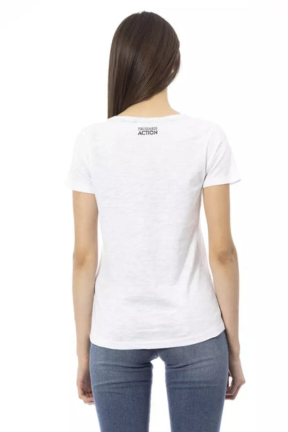 Top de algodón blanco para mujer Trussardi Action