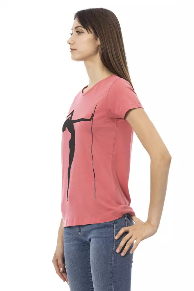 Top de algodón rosa para mujer Trussardi Action