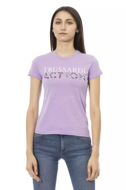 Top de algodón morado para mujer Trussardi Action