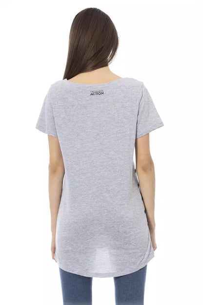 Top de algodón gris para mujer Trussardi Action