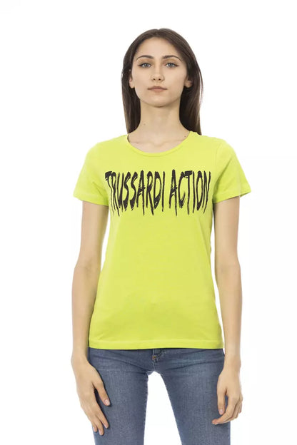 Top de algodón verde para mujer Trussardi Action