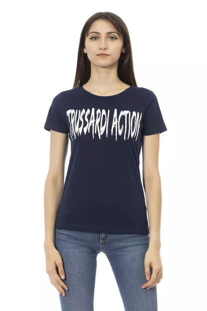 Camiseta de algodón azul para mujer Trussardi Action