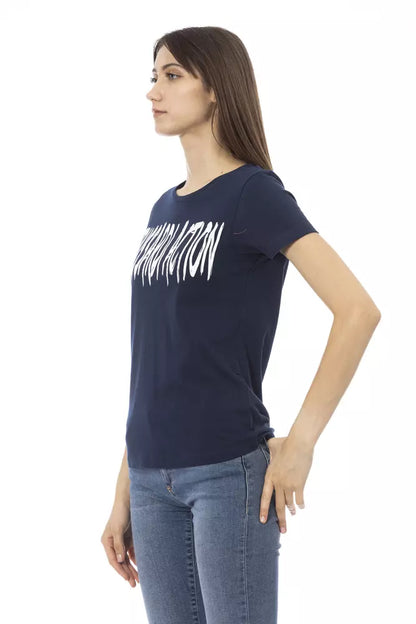 Camiseta de algodón azul para mujer Trussardi Action