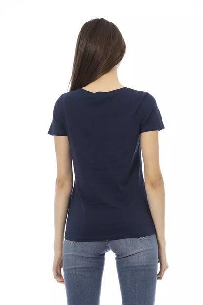 Camiseta de algodón azul para mujer Trussardi Action