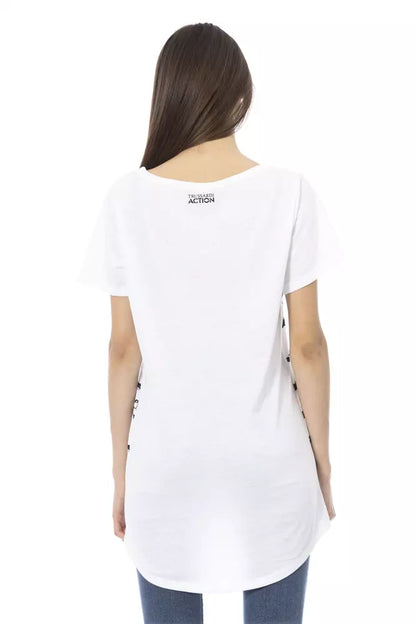 Top de algodón blanco para mujer Trussardi Action