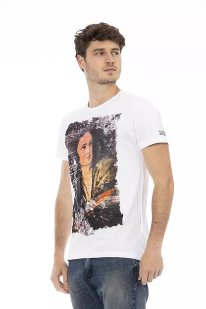 Camiseta de algodón blanca para hombre Trussardi Action