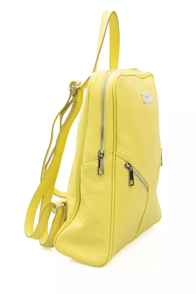 Mochila de cuero amarillo sol