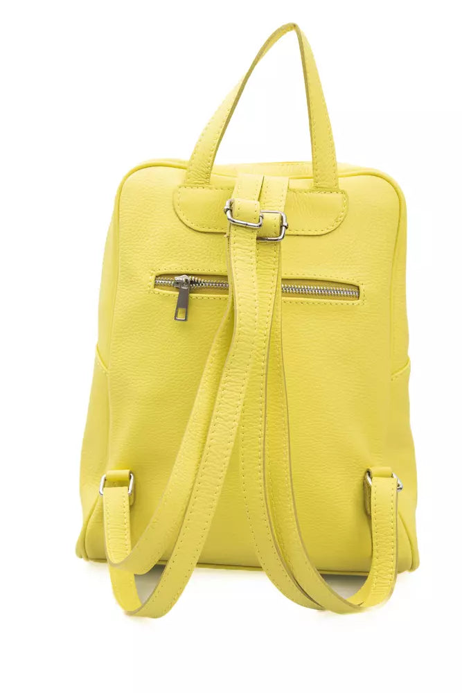 Mochila de cuero amarillo sol